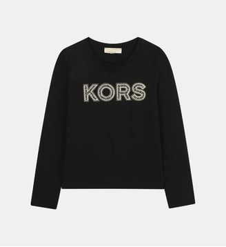 T-shirt manches longues en jersey - Michael Kors Kids - Black
