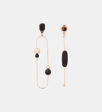 Boucles d'oreilles pendantes asymétrique - Balaboosté - Noir
