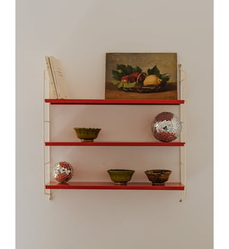 Étagère murale en métal laqué Isabelle N°275- Produit chiné - Debongout - Orange