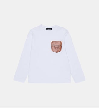 T-shirt à manches longues avec logo - Dsquared2 - Blanc
