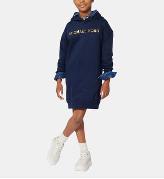 Robe à capuche en molleton - Michael Kors Kids - Bleu cargo
