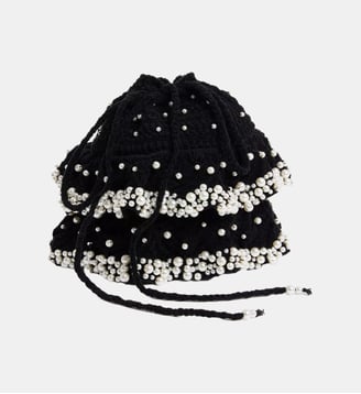 Sac en maille à perles - Sandro - Noir