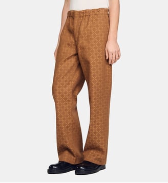 Jean large jacquard Square Cross - Sandro - Camel