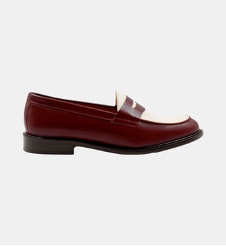 Mocassins cuir F - Jules & Jenn - Bordeaux et blanc