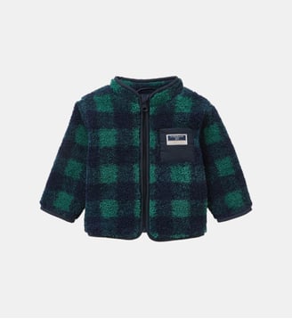Gilet carreaux en sherpa - Cyrillus - Carreaux marine et vert