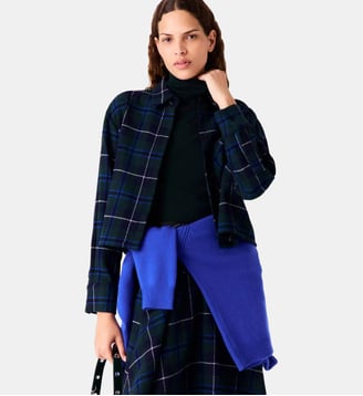 Chemise courte à carreaux - Maje - Vert bouteille