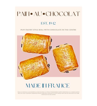 Poster Nazma Khokhar - Pain Au Chocolat Delight - Poster & Frame - Multicolore