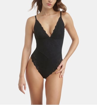 Body gainant déclicat en dentelle Silhouette - Dim - Noir