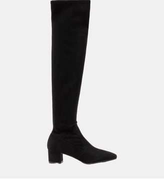 Marguerite - Cuissardes En Cuir Stretch Noir - Parallèle - Noir