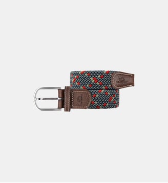 Ceinture tressée élastique Goteberg - Billybelt - Vert et rouge