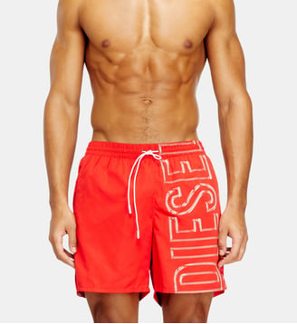 Short de bain avec logo imprimé oversize - Diesel - Rouge