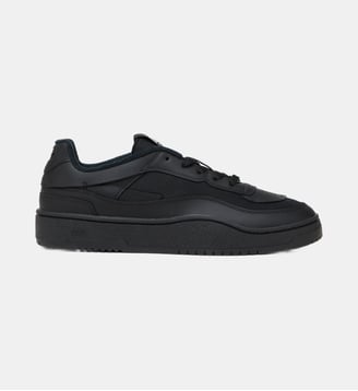 S-Oval Skate-Sneakers en cuir avec empiècements en tissu - Diesel - Noir