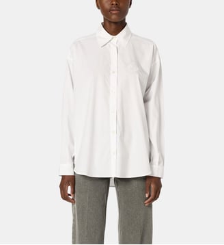 Chemise en coton uni à blason - ALIX - Gerard Darel - Blanc