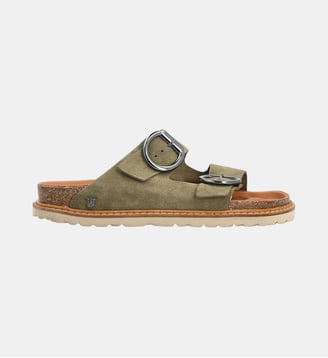 Sandale madrid - cuir velours - Colisée Paris - Kaki
