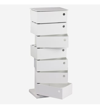 Meuble pivotant 7 casiers blanc mat - Twist - Bath Bazaar - Blanc