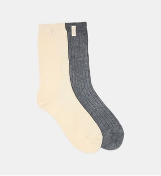 Pack de 2 Chaussettes - Odaje - Beige et gris