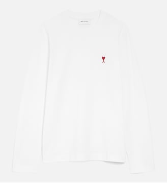 T-shirt Manches Longues Ami de Coeur Rouge unisexe - AMI Paris - Blanc