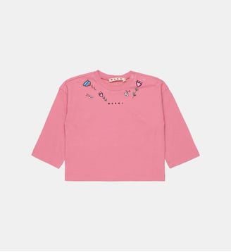 T-shirt manches longues avec logo - Marni - Orchidée rose