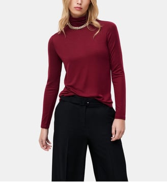 T-shirt tlili - Motif uni - Coupe ajustée - Caroll - Bordeaux