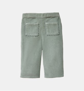 Pantalon en velours festonné - Cyrillus - Vert pastel