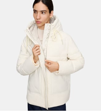 Manteau court matelassé à capuche réglable - Adolfo Dominguez - Écru