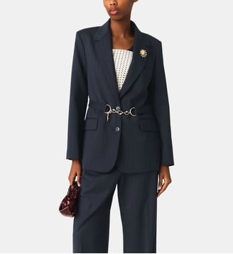 Veste de tailleur à rayures - Maje - Marine