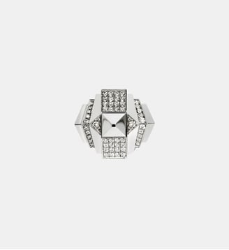 Bague Rockaway Pyramide diamants et argent - Statement - Argent