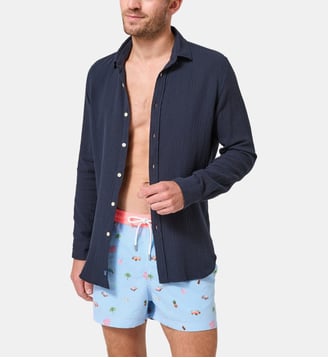 Chemise manches longues en gaze de coton - Marina - Arthur - Marine