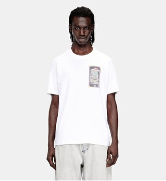 T-shirt en coton classique avec impression numérique Diesel