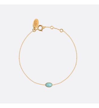 Bracelet doré rhodochrosite - CAB OVALE Caroline Najman