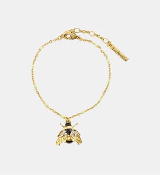 Bracelet pendentif abeille dorée et cristaux - Les Néréides - Multicolore