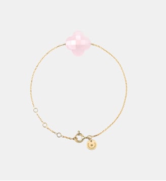 Bracelet, quartz rose poudre, or jaune Morganne Bello