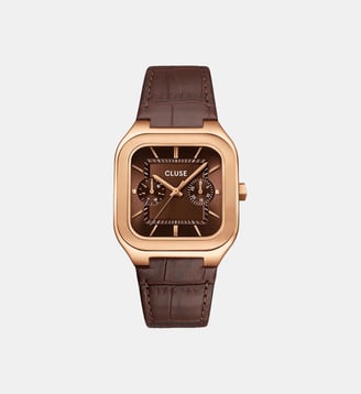 Montre Quadrus Marron foncé CW26206 - Cluse - Doré rosé