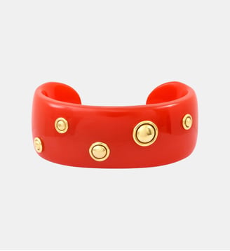 Bracelet manchette   doré à l'or fin - Masseria - Satellite - Rouge