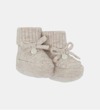 Chaussons -  laine cachemire maille torsadée - Tartine Et Chocolat - Beige
