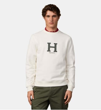 Sweat À Col Rond Avec Logo H - Hackett London - Off white