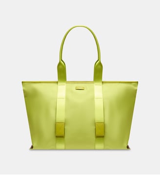 Sac cabas zippé L signature - Lancel - Vert anis