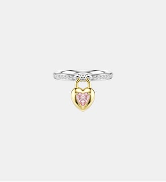 Bague avec motif Idyllia, Cœur, Rose, Finition mix de métal - Swarovski - Multi colored et mixed plating