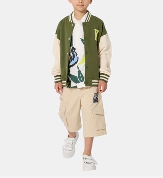 Sweat à capuche zippée - Kenzo Kids - Vert kaki