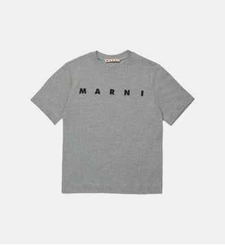 T-shirt en jersey avec logo - Marni - Gris