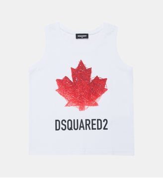 T-shirt sans manches avec logo - Dsquared2 - Blanc