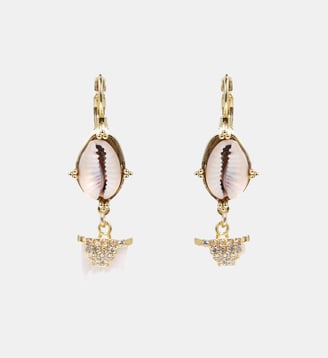 Boucles d'oreilles dormeuses pendantes avec perles VAYANA - Hipanema - Blanc