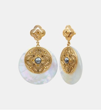 Boucles d'oreilles tiges percées   - Positano - Satellite - Blanc