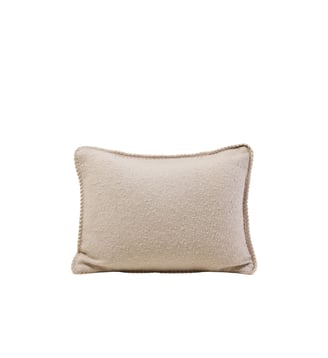 Housse De Coussin  Coton brut et ganse tressée - Madura - Gris clair