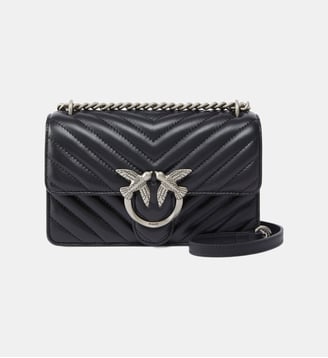 Petit sac bandoulière love bag one chevron - Pinko - Noir et acier