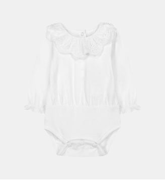 Body -  coton col volanté broderie anglaise - Tartine Et Chocolat - Ecru