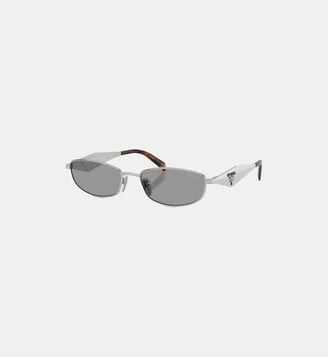 Lunettes de soleil Ovale PR D51S - Prada - Argent