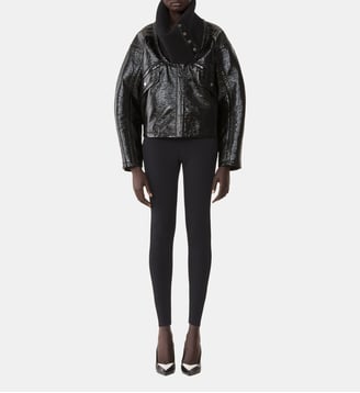 Manteau Court En Vinyle - Lanvin - Noir