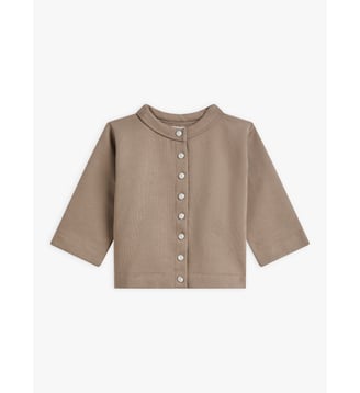 cardigan pression en molleton de coton marron - Agnès b. - Beige kangourou