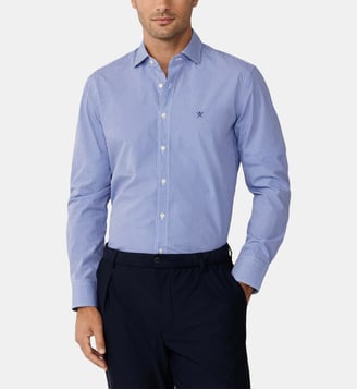 Chemise Popeline Gingham City Coupe Ajustée - Hackett London - Navy